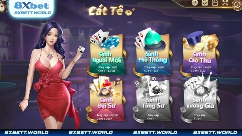Game bài Catte 8XBET gây ấn tượng mạnh mẽ bởi đồ họa bắt mắt